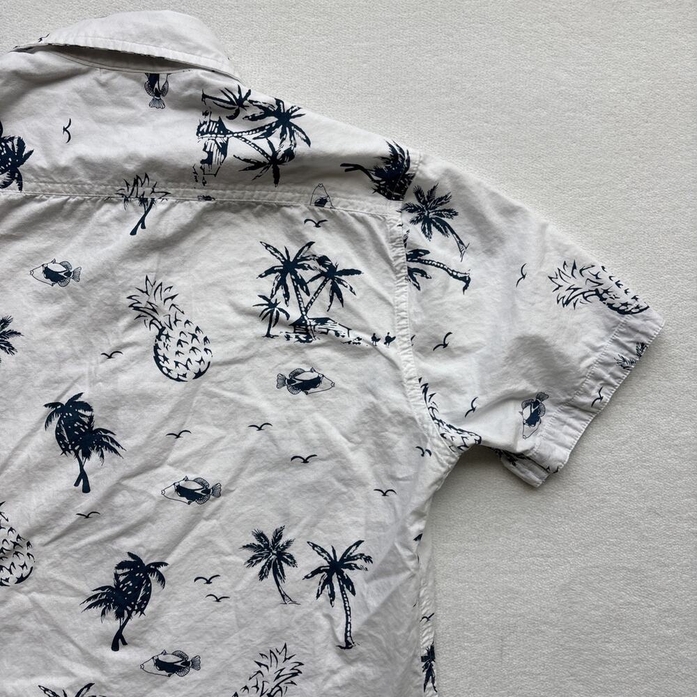 Burnside‎ Men Hawaiian Shirt Medium Short Sleeve Palm Tree Pineaple Fish - Picture 14 of 14